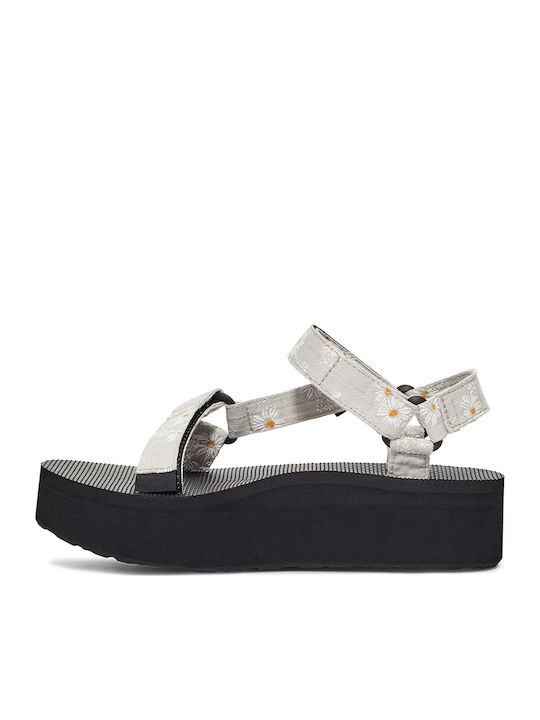 Women's Flat Sandals Sporty Flatforms in Gray Color