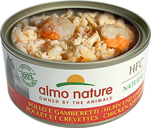 Almo Nature HFC Wet Food for Adult Cats in Cans with Shrimps and Chicken Grain-Free & Gluten-Free 70gr