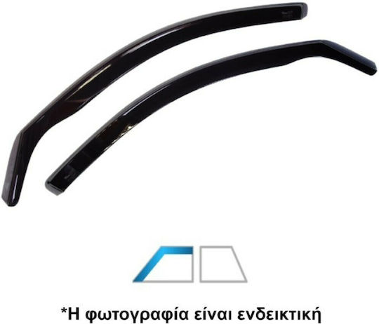 Heko Set of Windbreakers Front Car Dark Fime for Peugeot 308 III 5D 2021 2pcs