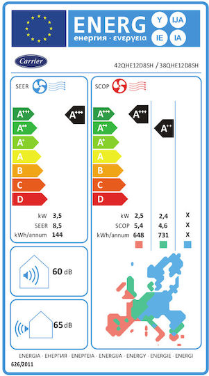 Carrier CoolEasy Aparat De Aer Condiționat Inverter 12000 BTU A+++/A++ Cu WiFi