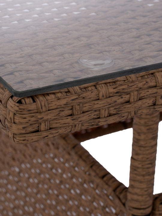 Military Outdoor Dinner Free Standing Metal Table Beige 120x70x75cm