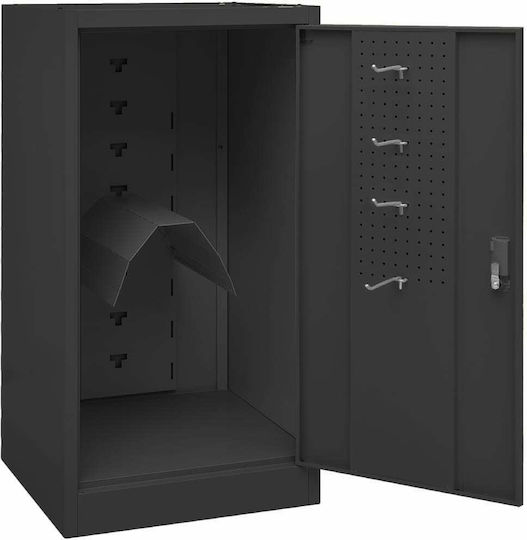 Single Door Wardrobe Metallic with 1 Shelf 53x53x105cm