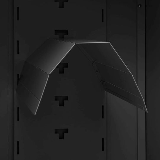 Single Door Wardrobe Metallic with 1 Shelf 53x53x105cm