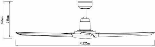 Bayside Nautilus Ανεμιστήρας Οροφής 132cm Μαύρος