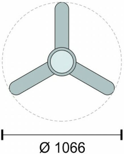 Spot Light Deckenventilator 106.6cm mit Leuchte Schwarz