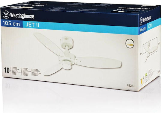 Westinghouse Jet II Ανεμιστήρας Οροφής 105cm Λευκός