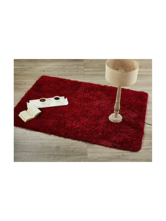 Whitegg PAT20 Anti-slip Rug Rectangular Shaggy 3 Bordeaux