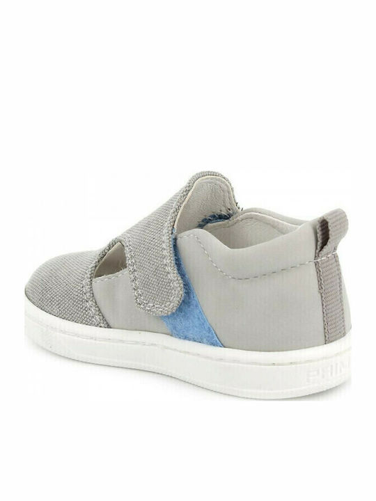 Fabric Moccasins with Velcro Gray