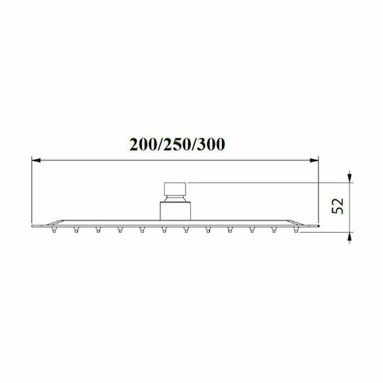 Imex Τετράγωνη Κεφαλή Ντουζ 25x25cm