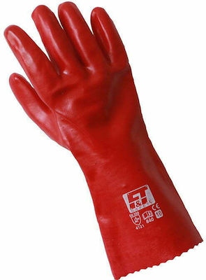 Ft-Safety Gloves for Work Red Polyurethane Polyurethane 35cm