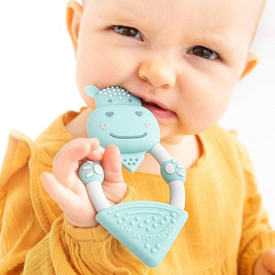 Cheeky Chompers Ippopotam Masator Inel Dentar Din Silicon Pentru 0 Luni+