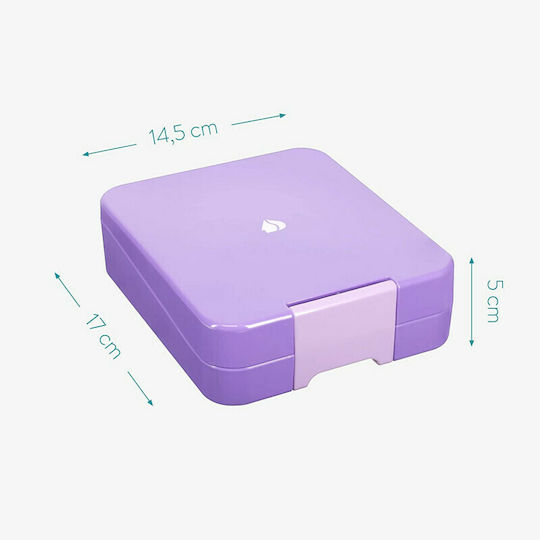 Navaris Bento Box Πλαστικό Παιδικό Δοχείο Φαγητού Μωβ