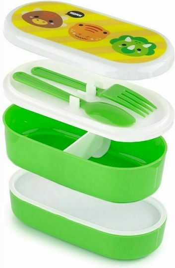 Puckator Cutie Saurs Plastic Kids' Lunch Set Green x x 8.5cm