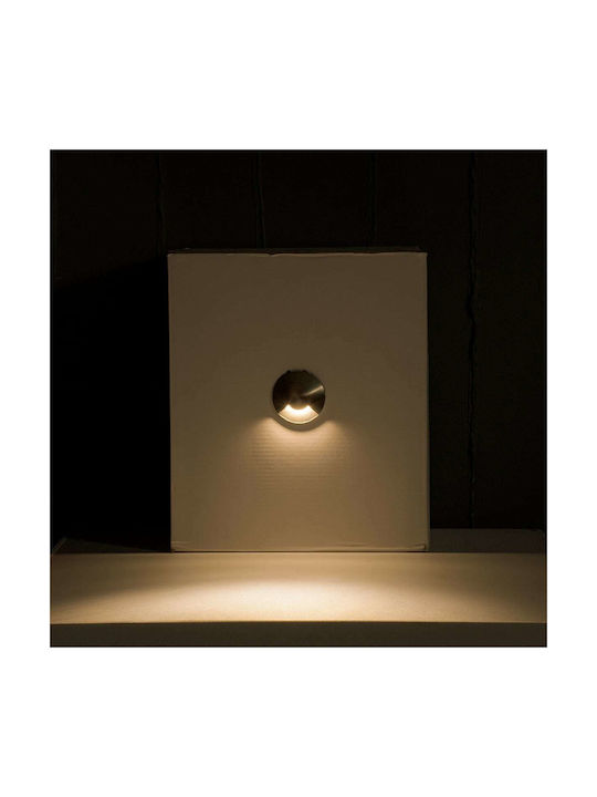 GloboStar Undergroundrena Σποτ Δαπέδου LED 1W με Θερμό Λευκό Φως IP68 Ασημί