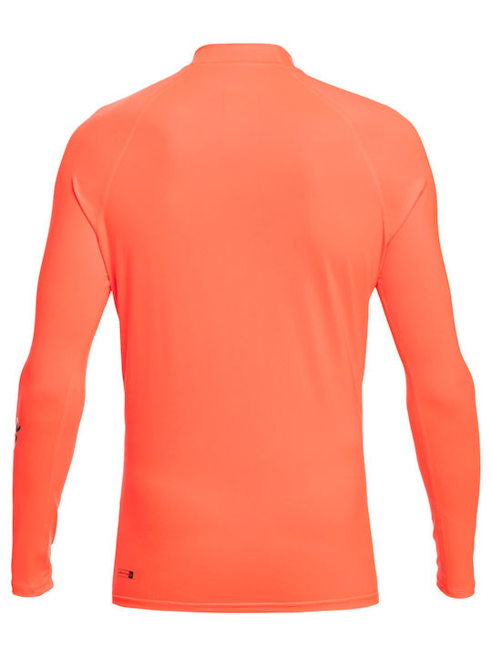 Quiksilver All Time Ls Ανδρική Μακρυμάνικη Αντηλιακή Μπλούζα Πορτοκαλί