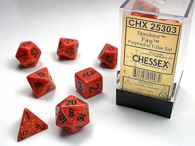 Chessex Speckled Polyhedral Dice Fire 7τμχ