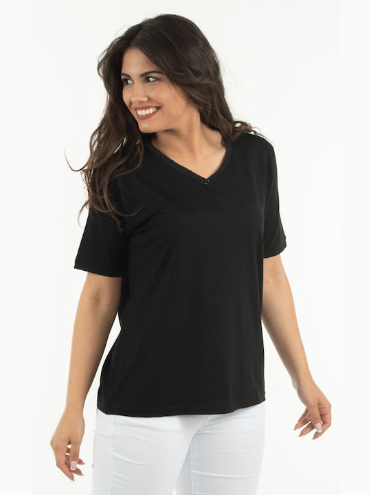 BLOUSE ΒΕ VISCOSE-2686-BLACK