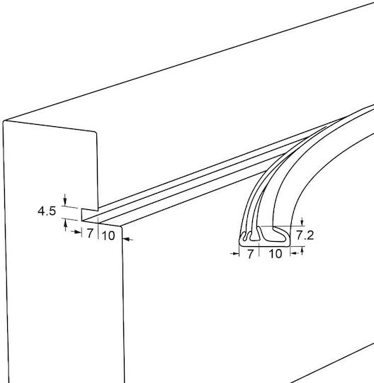 Herran Αεροστόπ Λάστιχο Πόρτας σε Λευκό Χρώμα 6mx0.6cm