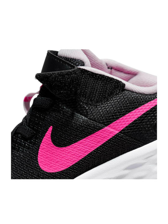 Revolution REVOLUTION 6 Kids Sports Shoes Running with Hoop & Loop Closure Black / Hyper Pink