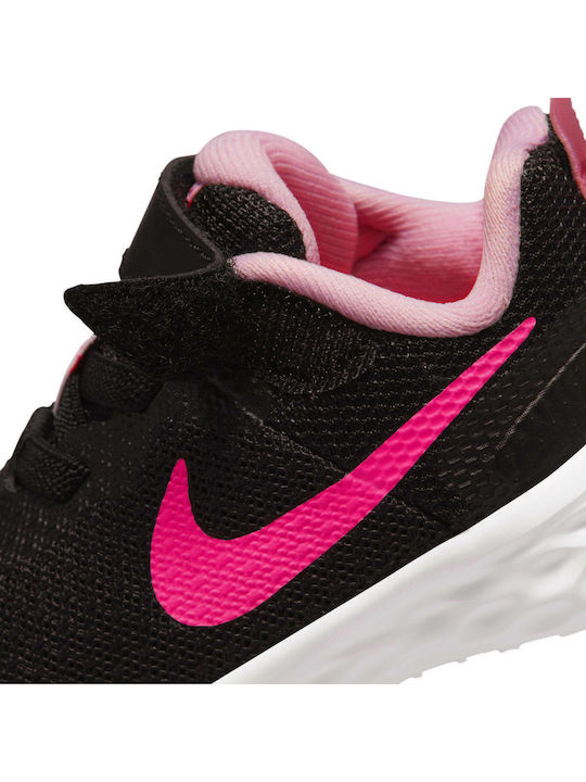 Revolution 6 Încălțăminte Sport Copii Alergare cu Închidere Hoop & Loop Negru / Hyper Pink / Pink Foam