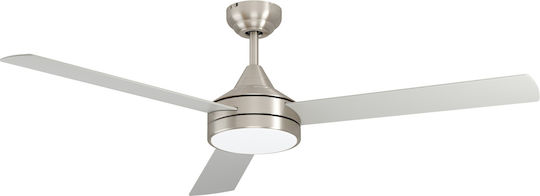 Eglo Sesimbra Ceiling Fan 132cm with Light Fixture Silver
