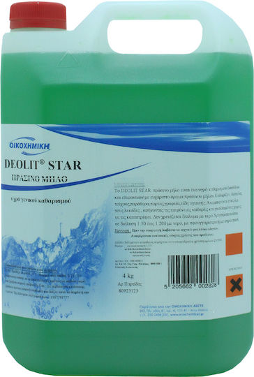 Ikochimiki Deolit Star Επαγγελματικό Καθαριστικό Υγρό Γενικής Χρήσης 4lt