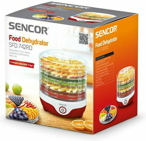 Sencor SFD742RD Deshidrator De Alimente Cu 5 Rafturi