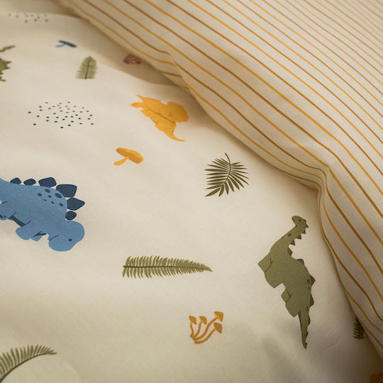 Vesta Home Baby Duvet Cover Set With Pillowcase Jurassic Beige 120x160cm