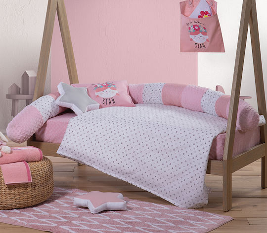 Nef-Nef Homeware Kinderzimmer-Aufbewahrungskorb Star Rosa