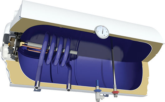 Nobel Φ36 Ηλεκτρομπόιλερ 60lt Glass Οριζόντιο 4kW
