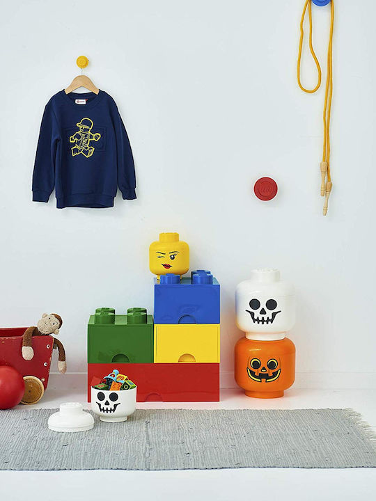 Room Copenhagen Παιδικό Κουτί Αποθήκευσης από Πλαστικό Lego Skeleton Λευκό 24x24x26cm