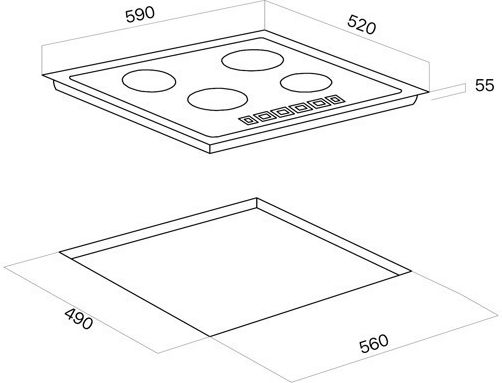 Davoline GGDW 400 WH Εστία Υγραερίου Αυτόνομη 59x52εκ. Λευκή