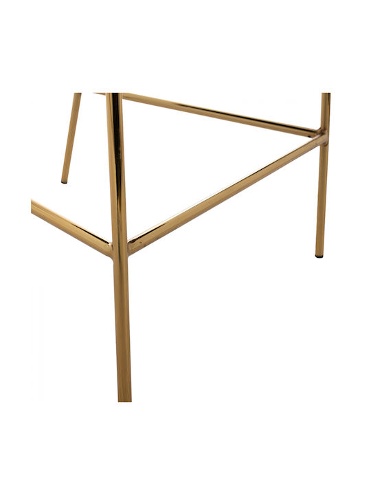 Hocker Bar mit Rückenlehne Gepolstert mit Samt Theodore Cypress 60x55x100cm