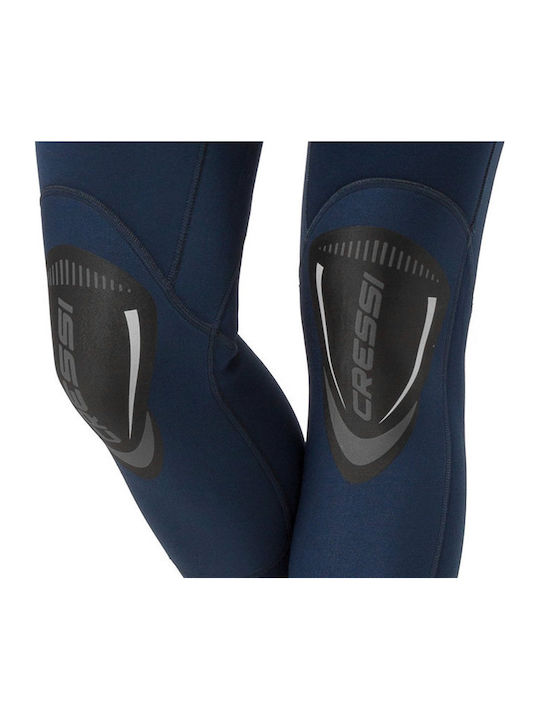 CressiSub Fast All-in-One Jumpsuit Wetsuit Double-Lined with Zip Blue / Grey 3mm