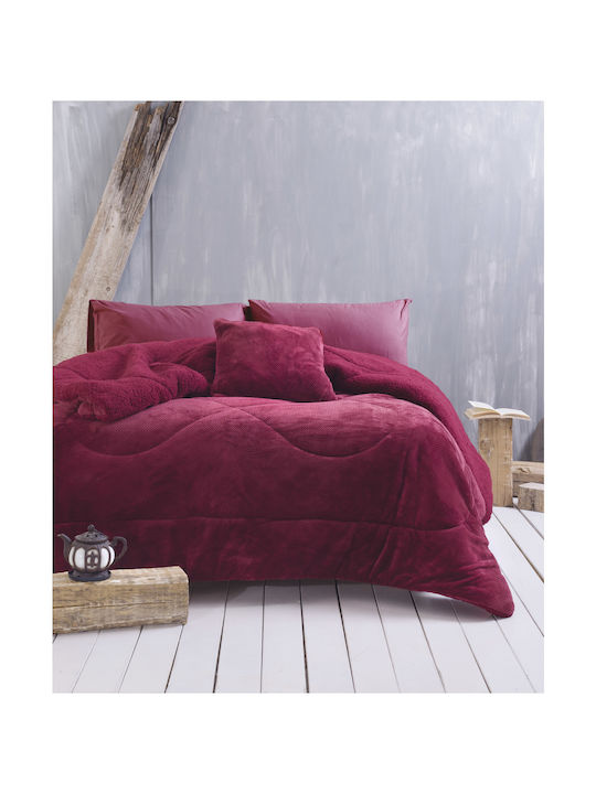 Rythmos Decorative Pillow Case Alvaro Fleece Burgundy 50x50cm.