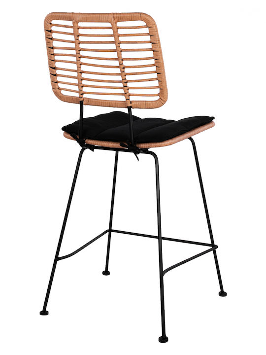 Σκαμπό Μπαρ Εξωτερικού Χώρου Rattan Allegra Καφέ 55x56x107cm