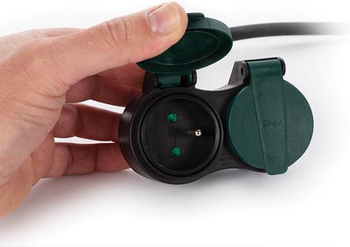 Perel Удължителен кабел с прекъсвач 2 места с дължина 20м Waterproof Черен