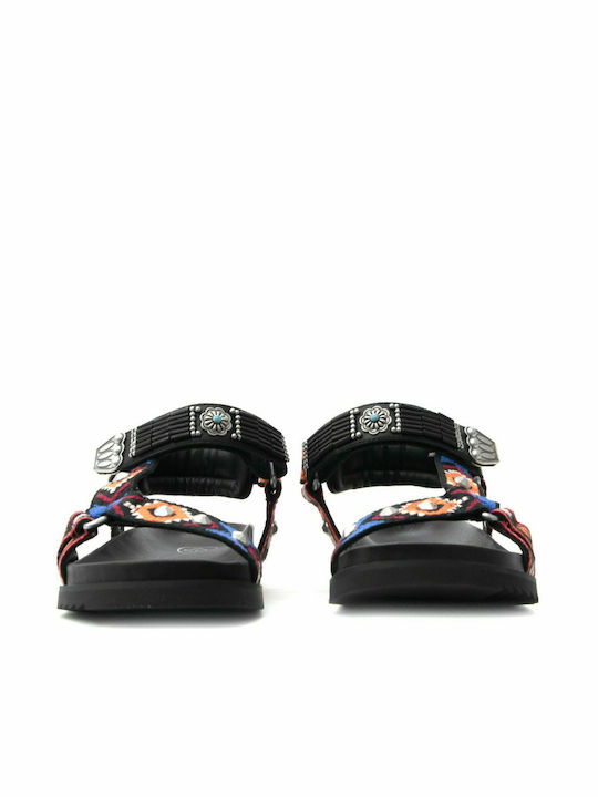 Ash Ugo Combo A Leather Women's Flat Sandals in Black Color