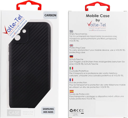 Volte-Tel Camera Protective Back Cover Σιλικόνης Μαύρο (Galaxy A03)