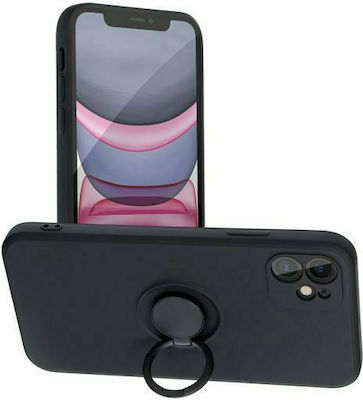 Forcell Ring Silicone Back Cover Black (iPhone 11)