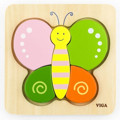 Wooden Kids Peg Puzzle Πεταλούδα 5pcs Viga Toys