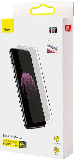 Baseus 0.3mm Privatsphäre Vollflächig gehärtetes Glas 2Stück (iPhone 11 Pro) SGBL060402
