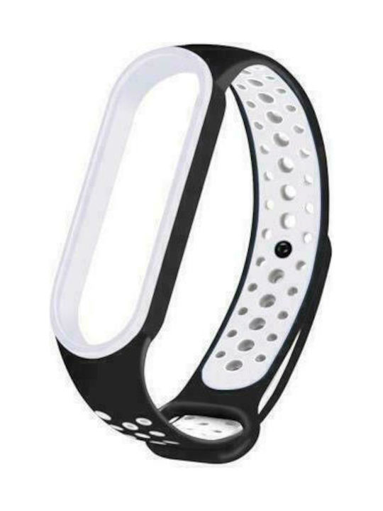 Two Tone Breathable Strap Silicone with Pin Black / White (Mi Smart Band 5/Mi Smart Band 6) EDA00599501A