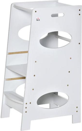 Learning Tower made of Wood Gray HomCom