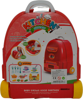 Cooking Toy / Kitchen Utensils Τροχήλατο Βαλιτσάκι-Σακίδιο Πλάτης "Kitchen Suitcase" for 3+ Years Old 25pcs