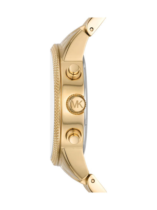 Michael Kors Hutton Men's Watch 43mm Chronograph Battery with Gold Metal Bracelet