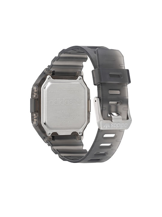 Adidas Street One Digital Uhr Chronograph Batterie mit Schwarz Kautschukarmband