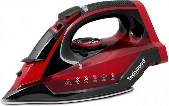 Techwood Fier de Călcat cu Aburi 2200W cu Talpă Ceramică și Debit Continu de Abur 45g/min