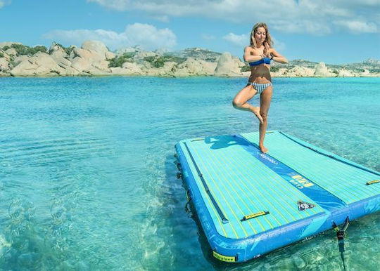 Aquatone Club 8 Air Platform Φουσκωτή Πλωτή Εξέδρα με Χειρολαβές Γαλάζια 250cm