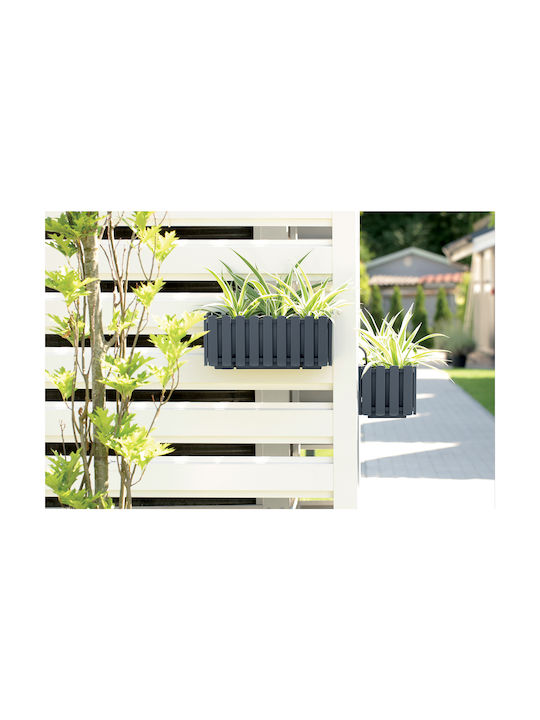 Prosperplast Planter Boardee Fence W Self-watering Planter Box Plastic Gray 58x18x16.2cm.